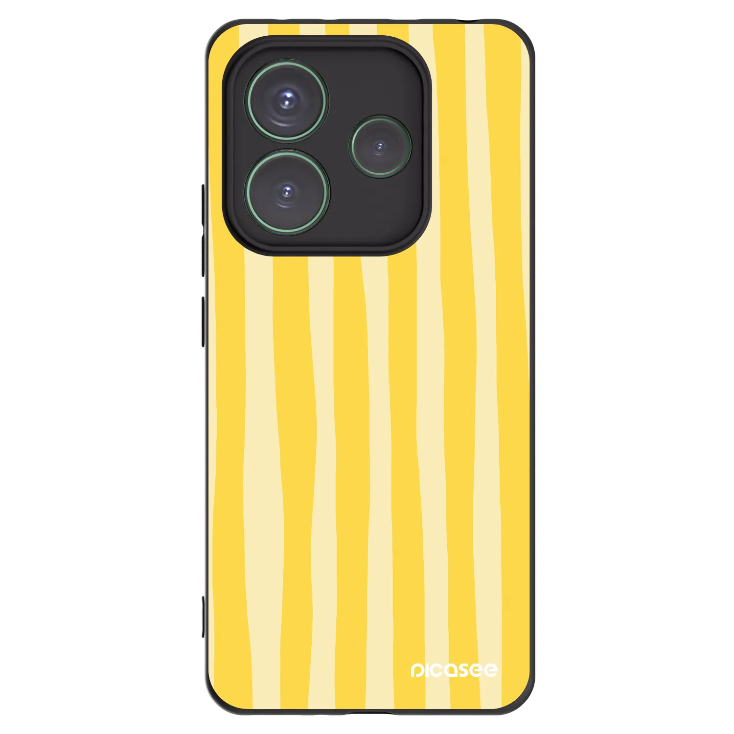 Picasee silikonski črni ovitek za Xiaomi Redmi Note 14 5G - Lines lemon