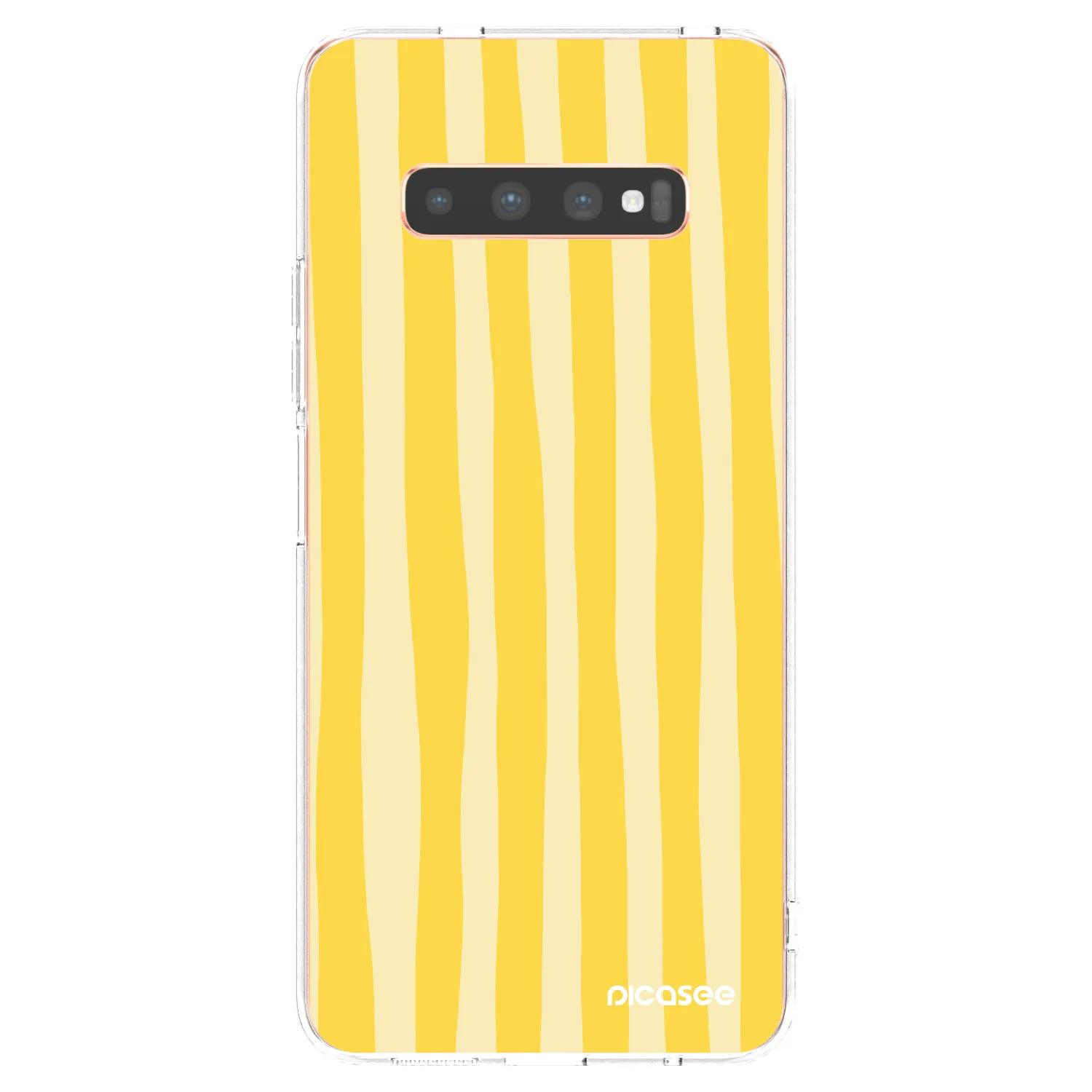 Picasee silikonski prozorni ovitek za Samsung Galaxy S10 Plus G975 - Lines lemon