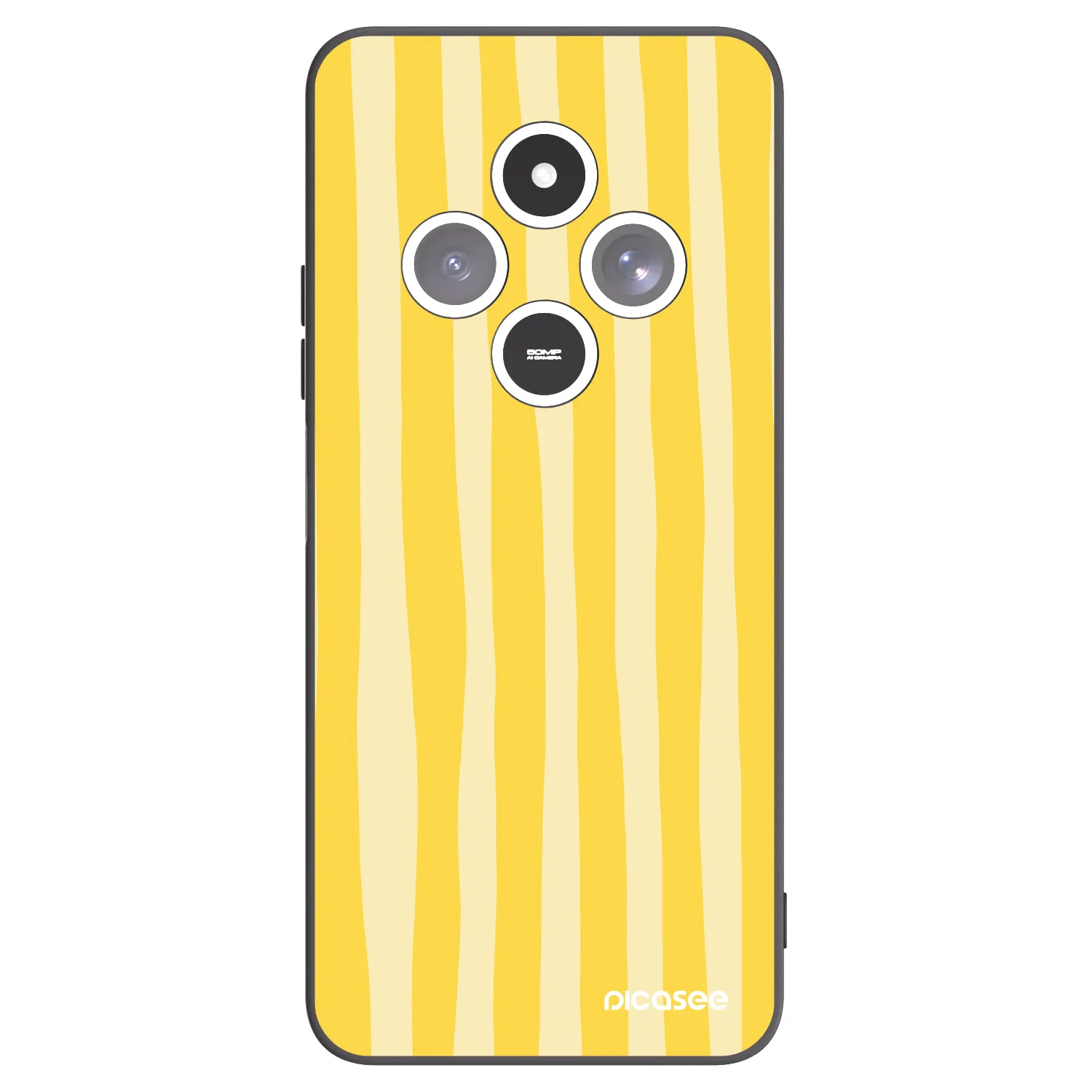 Picasee silikonski črni ovitek za Xiaomi Redmi 14C - Lines lemon