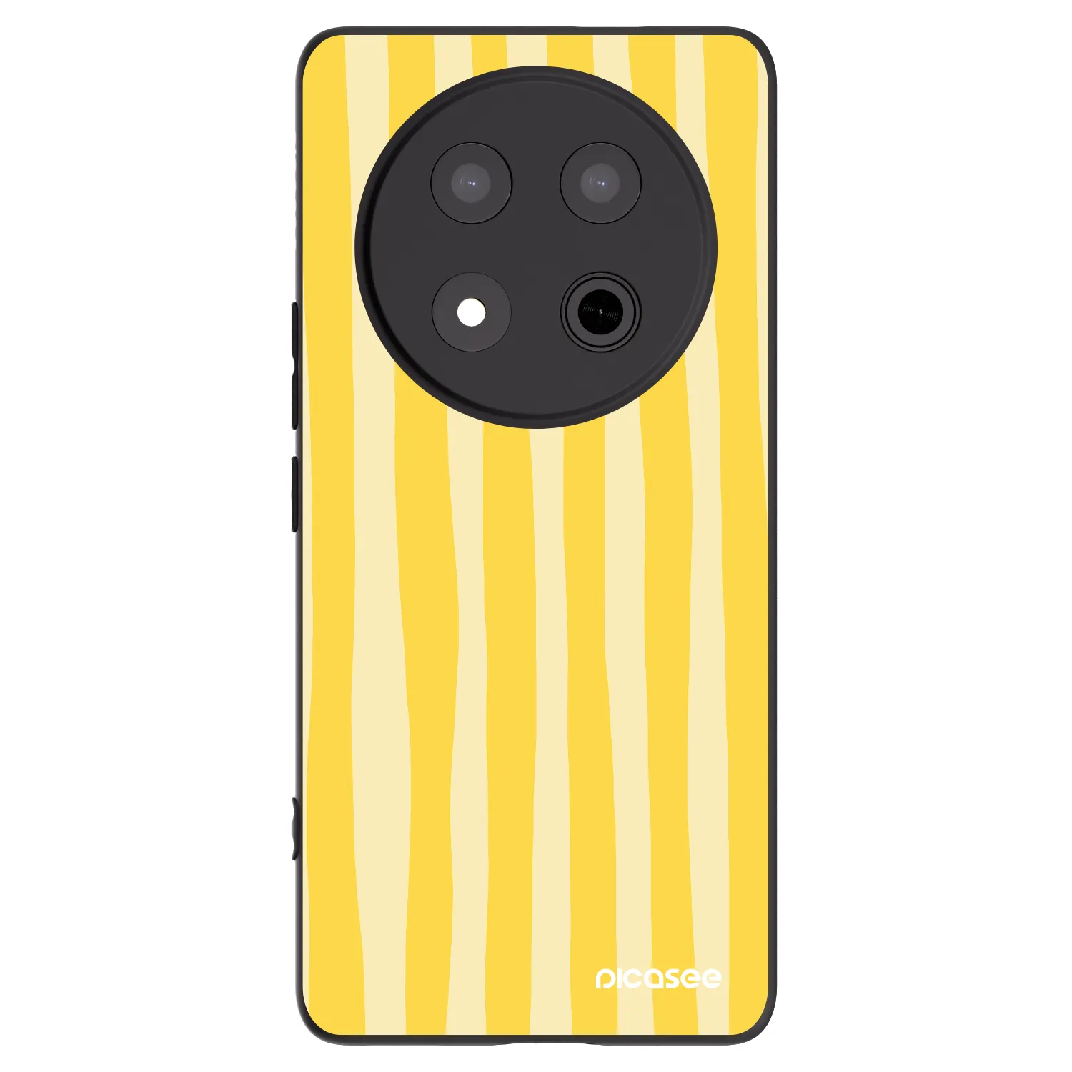Picasee silikonski črni ovitek za Honor Magic7 Lite 5G - Lines lemon