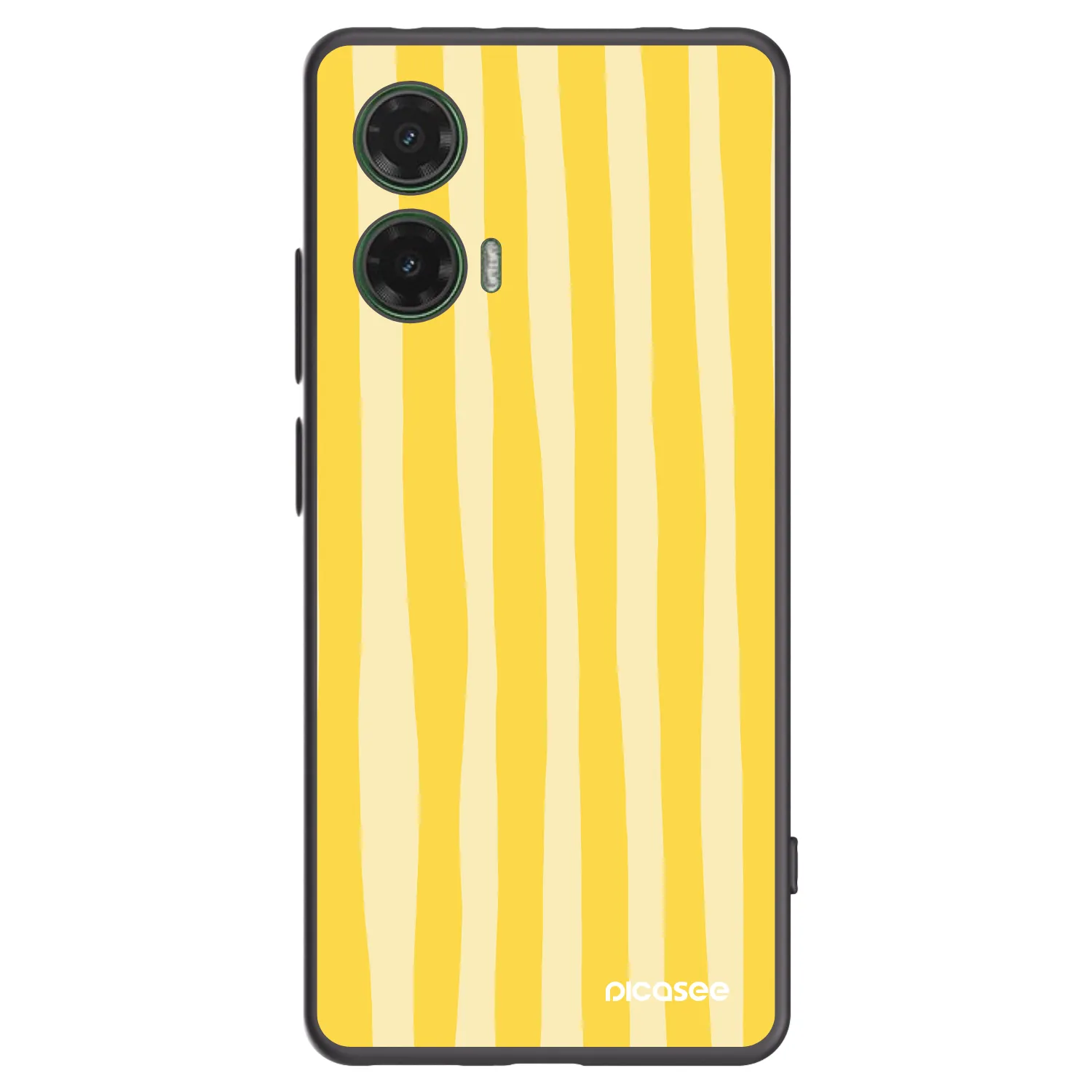Picasee silikonski črni ovitek za Motorola Moto G35 5G - Lines lemon