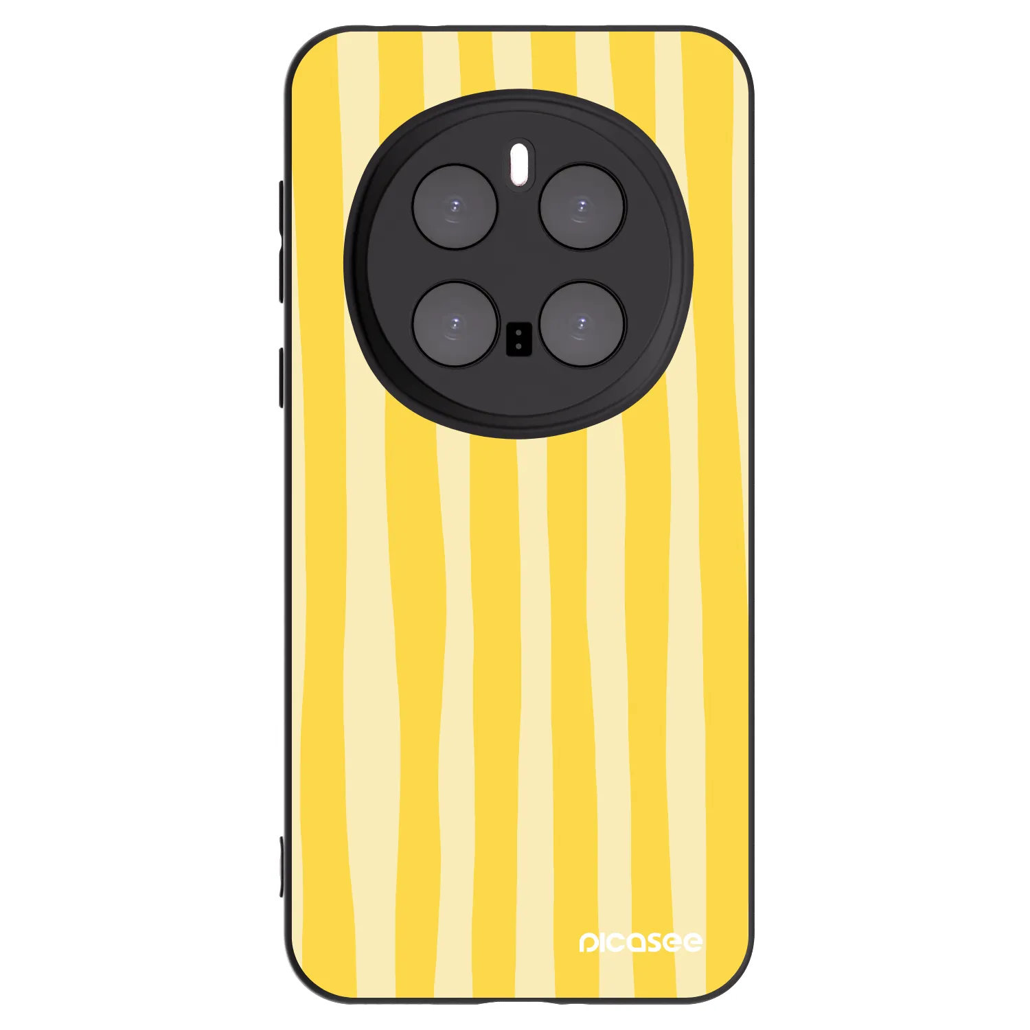 Picasee silikonski črni ovitek za Honor Magic7 Pro 5G - Lines lemon