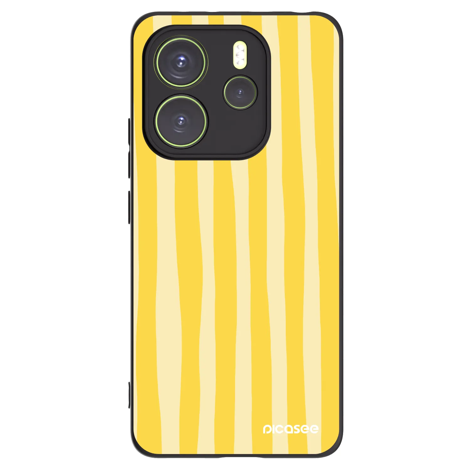Picasee silikonski črni ovitek za Xiaomi Redmi Note 14 4G - Lines lemon