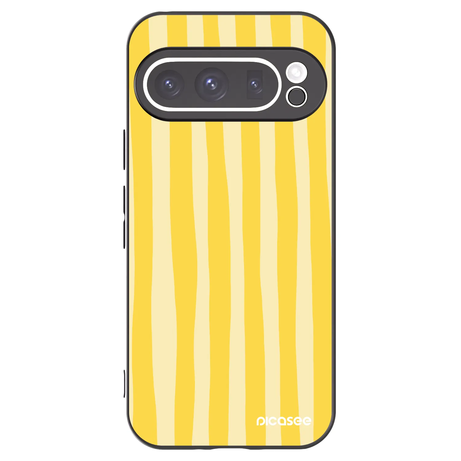 Picasee silikonski črni ovitek za Google Pixel 9 Pro - Lines lemon