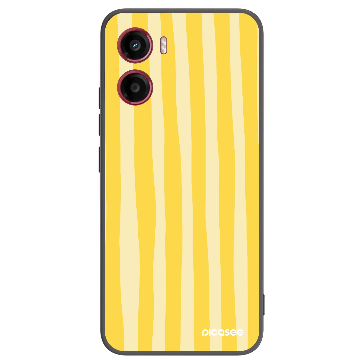 Picasee silikonski črni ovitek za Motorola Moto G05 - Lines lemon