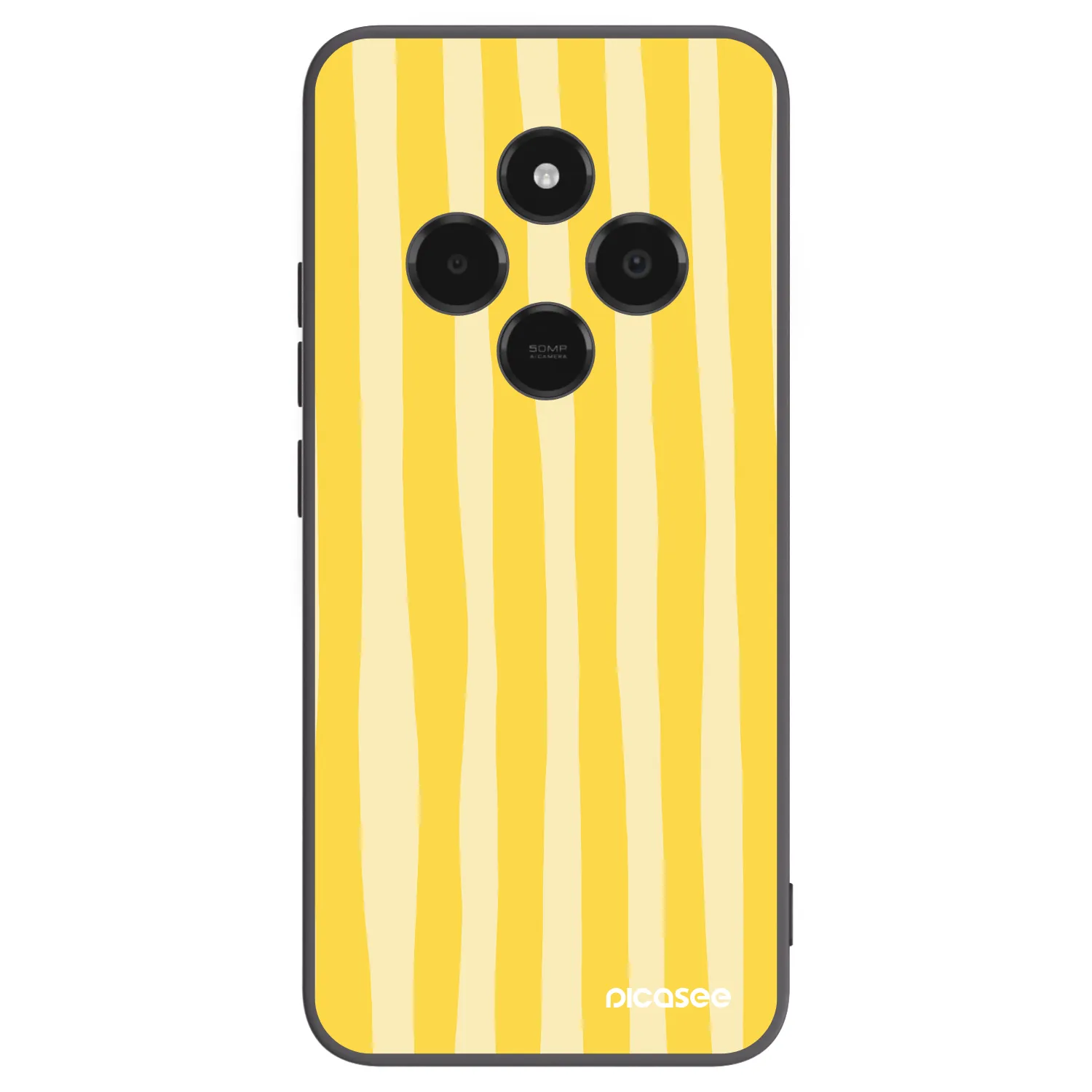 Picasee silikonski črni ovitek za Xiaomi Poco C75 - Lines lemon