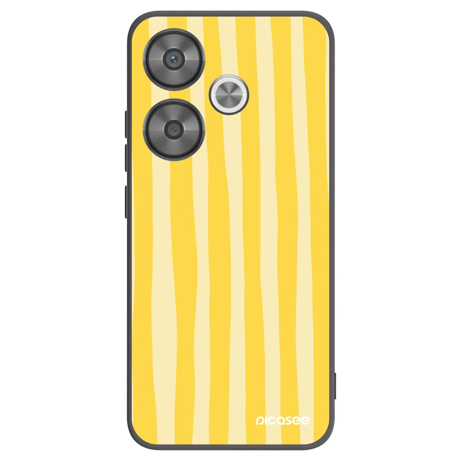 Picasee silikonski črni ovitek za Xiaomi Poco F6 - Lines lemon