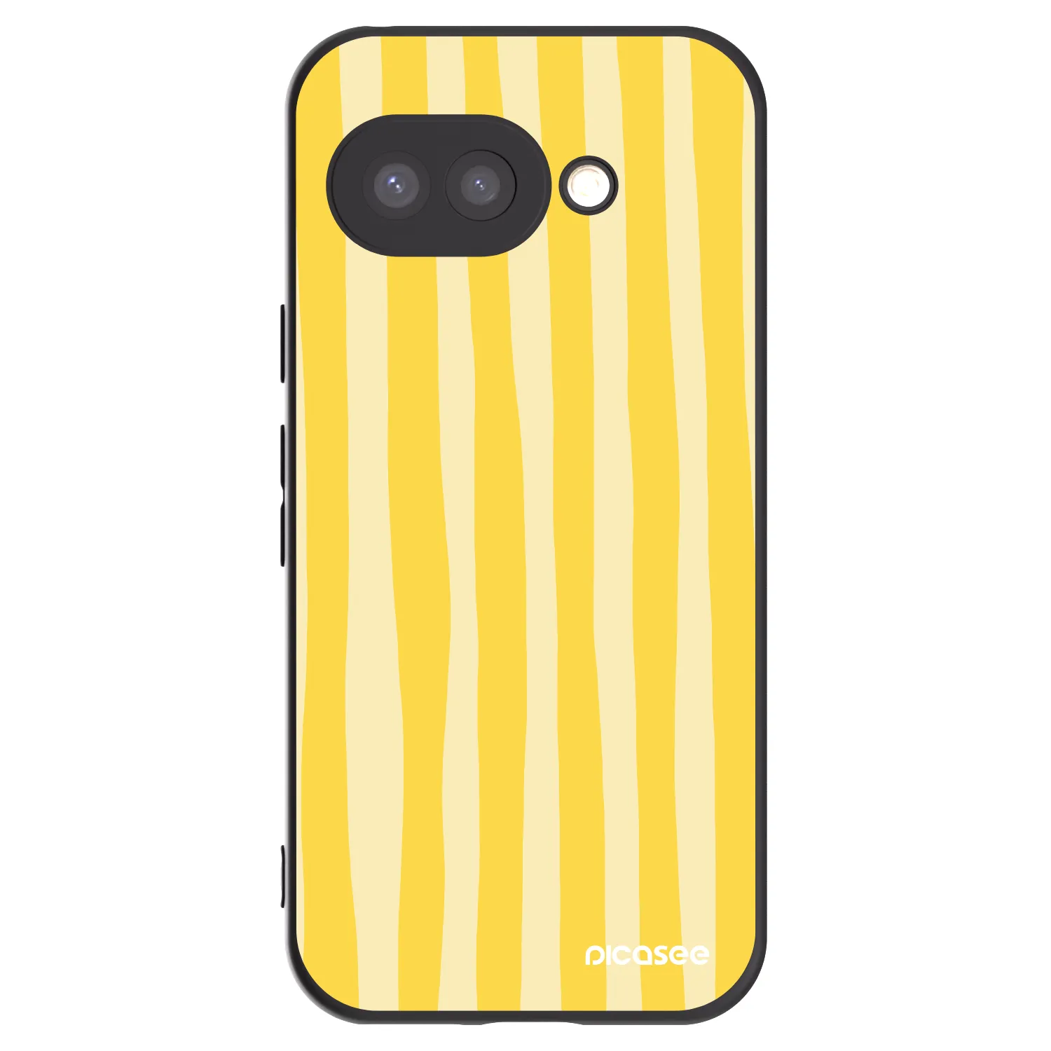 Picasee silikonski črni ovitek za Google Pixel 9a - Lines lemon