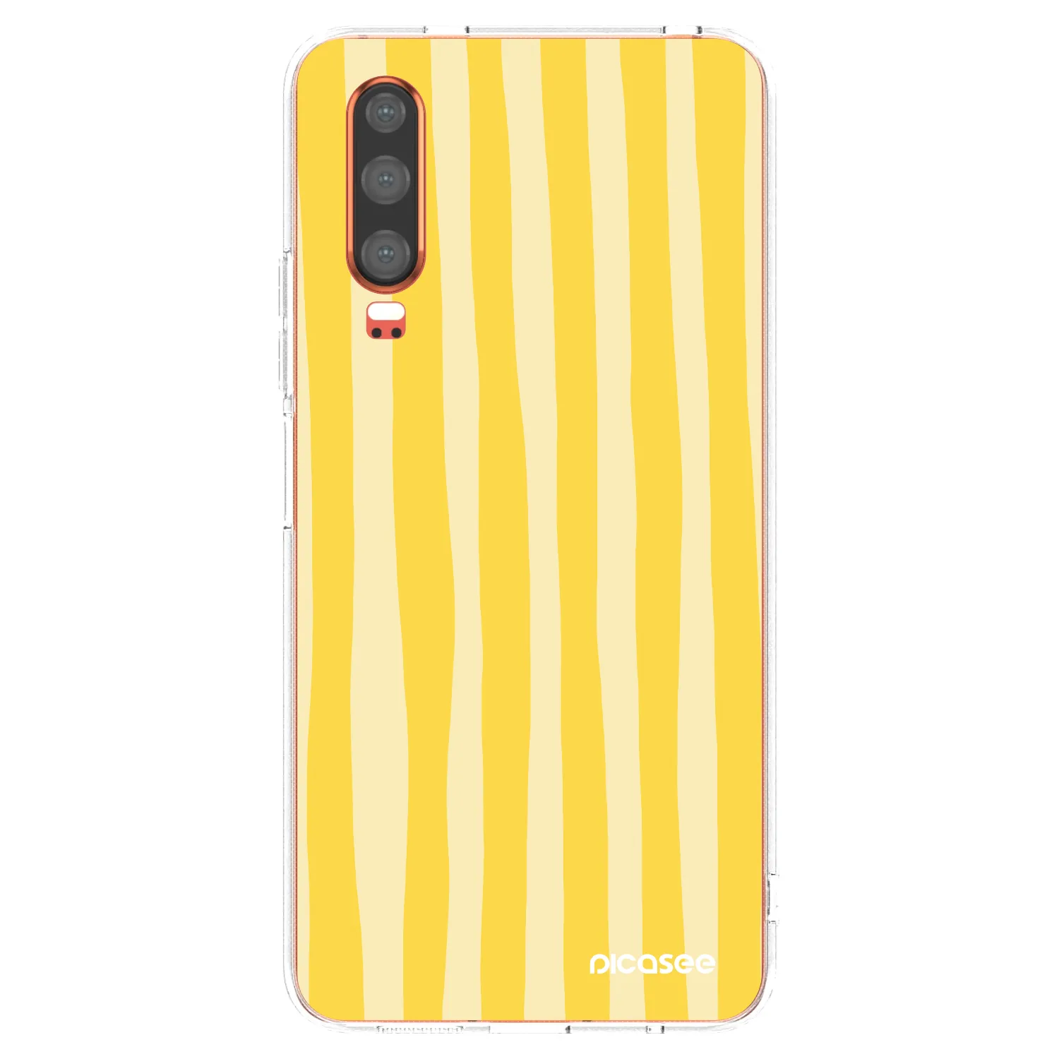 Silikonski prozorni ovitek za Huawei P30 - Lines lemon