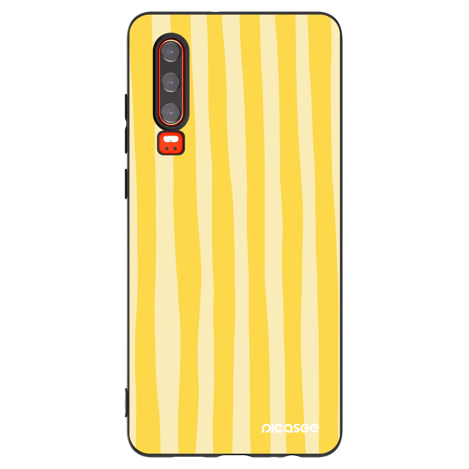 Picasee silikonski črni ovitek za Huawei P30 - Lines lemon