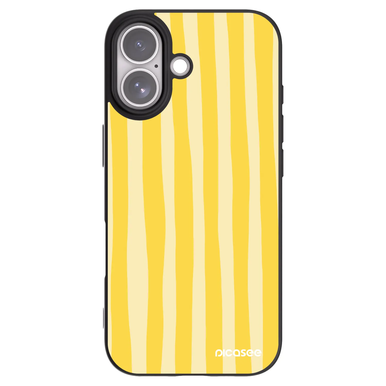 Picasee silikonski črni ovitek za Apple iPhone 17 - Lines lemon