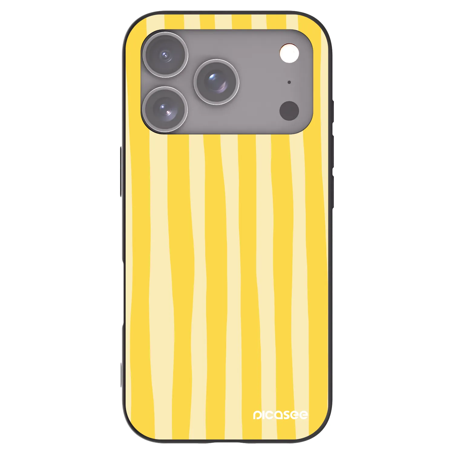Picasee silikonski črni ovitek za Apple iPhone 17 Pro - Lines lemon