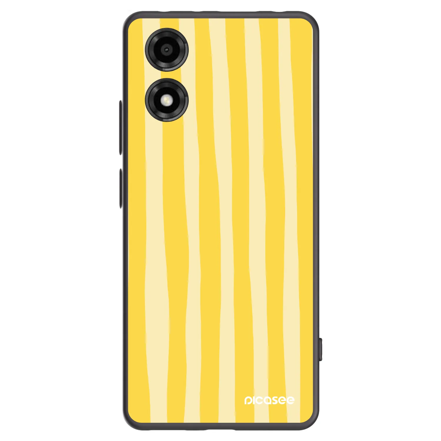 Picasee silikonski črni ovitek za Motorola Moto E14 - Lines lemon