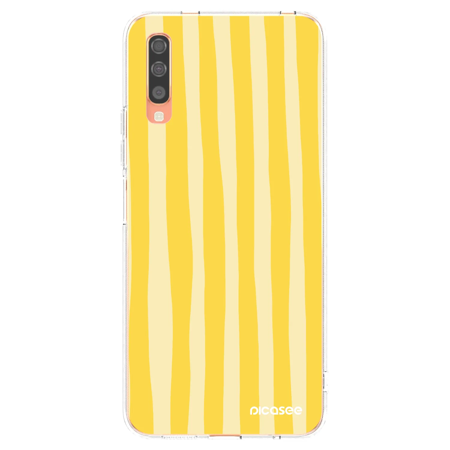 Picasee silikonski prozorni ovitek za Samsung Galaxy A70 A705F - Lines lemon