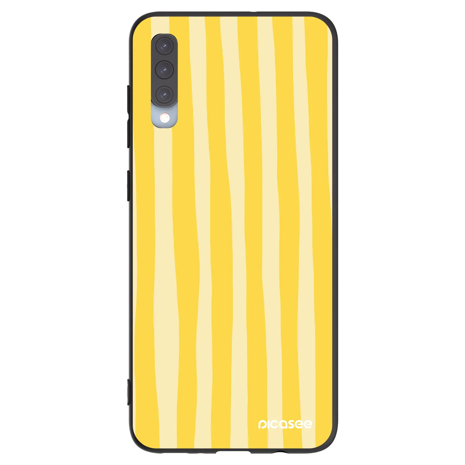 Picasee silikonski črni ovitek za Samsung Galaxy A70 A705F - Lines lemon