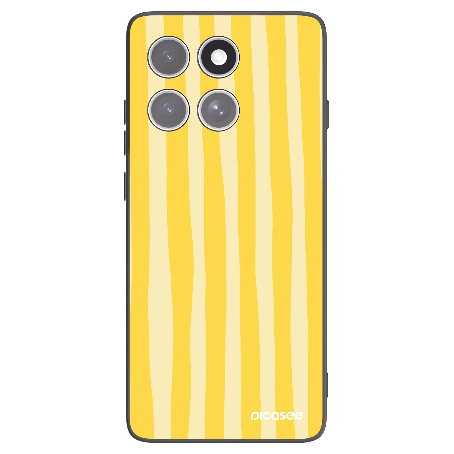 Picasee silikonski črni ovitek za Motorola Edge 60 Pro - Lines lemon