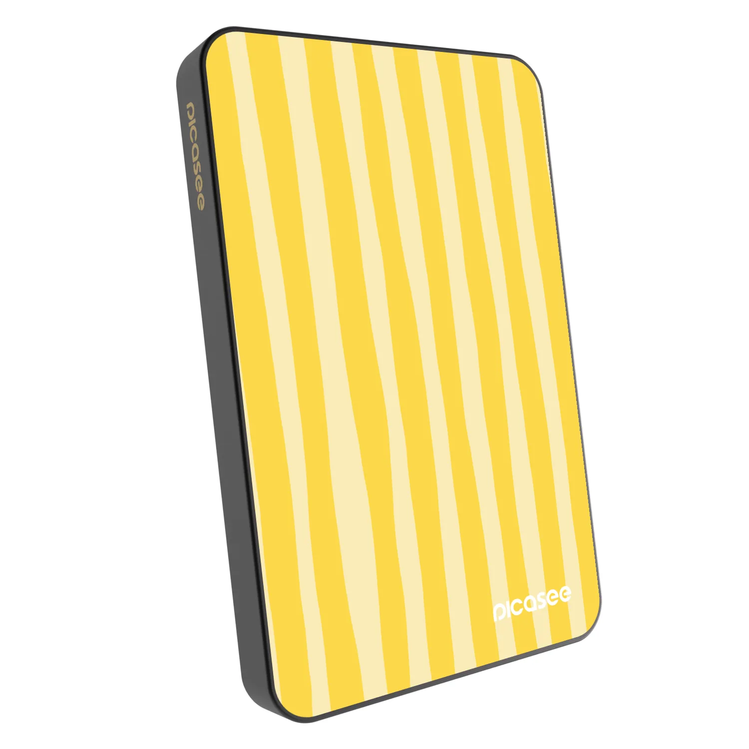 Picasee Prenosna baterija z MagSafe 5 000 mAh Siva - Lines lemon