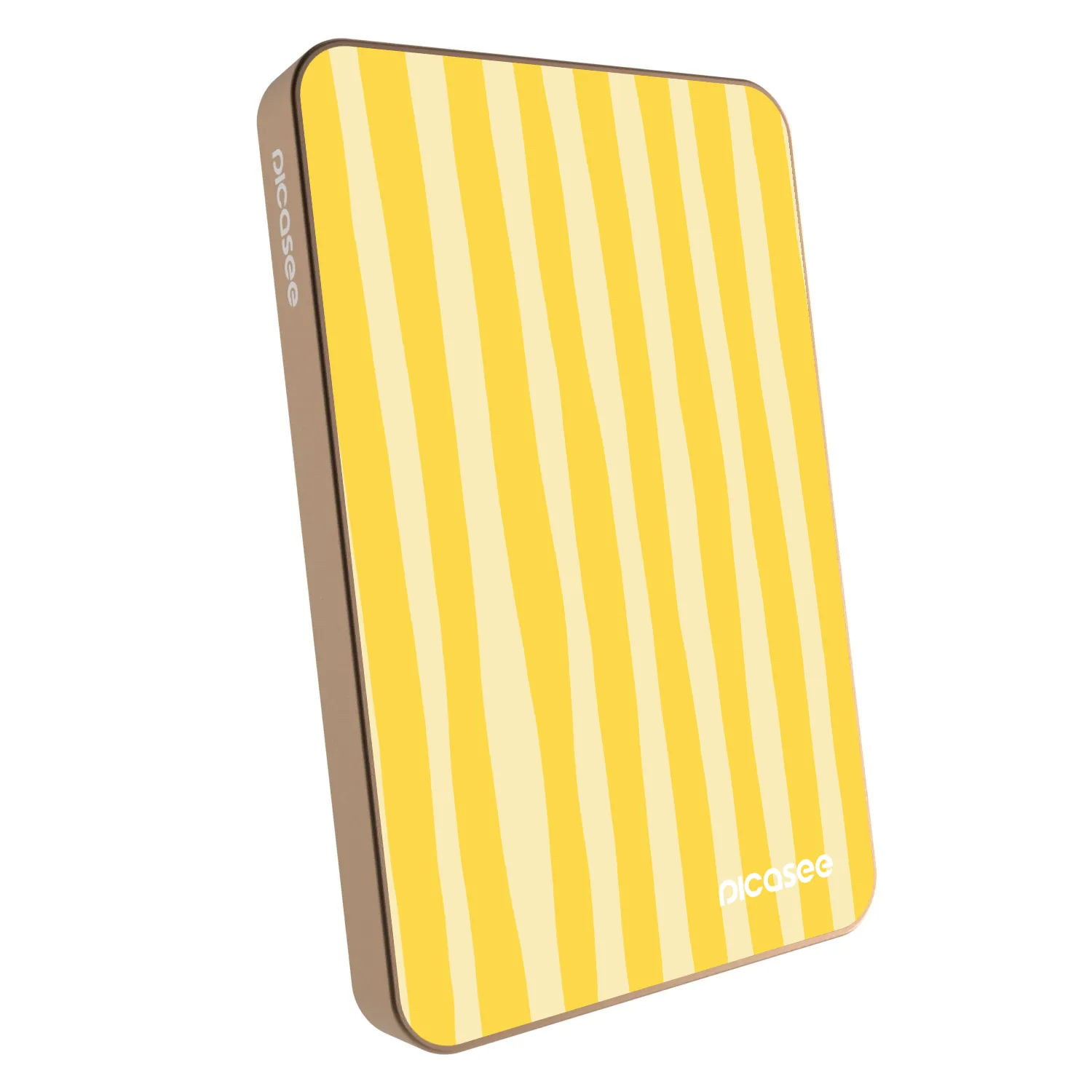 Picasee Prenosna baterija z MagSafe 5 000 mAh Zlati - Lines lemon