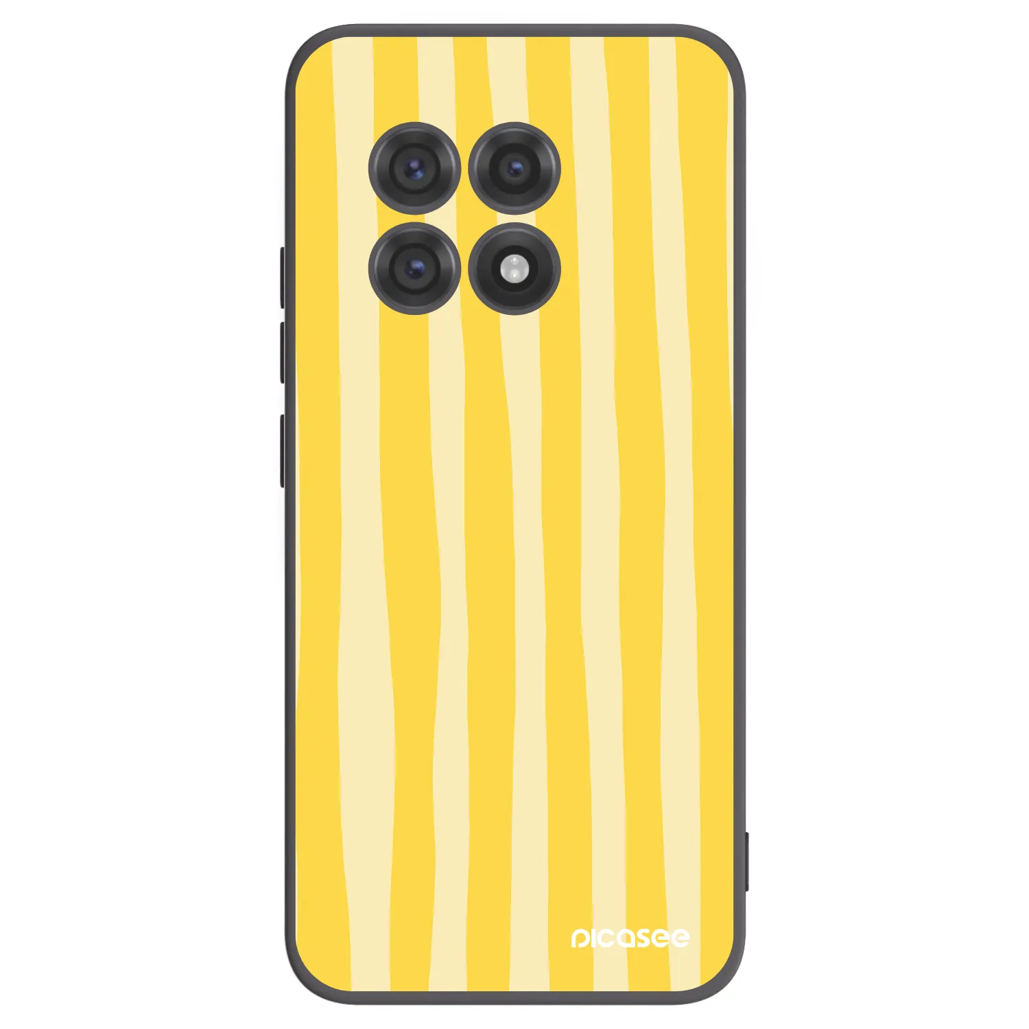 Picasee silikonski črni ovitek za OnePlus 13R 5G - Lines lemon