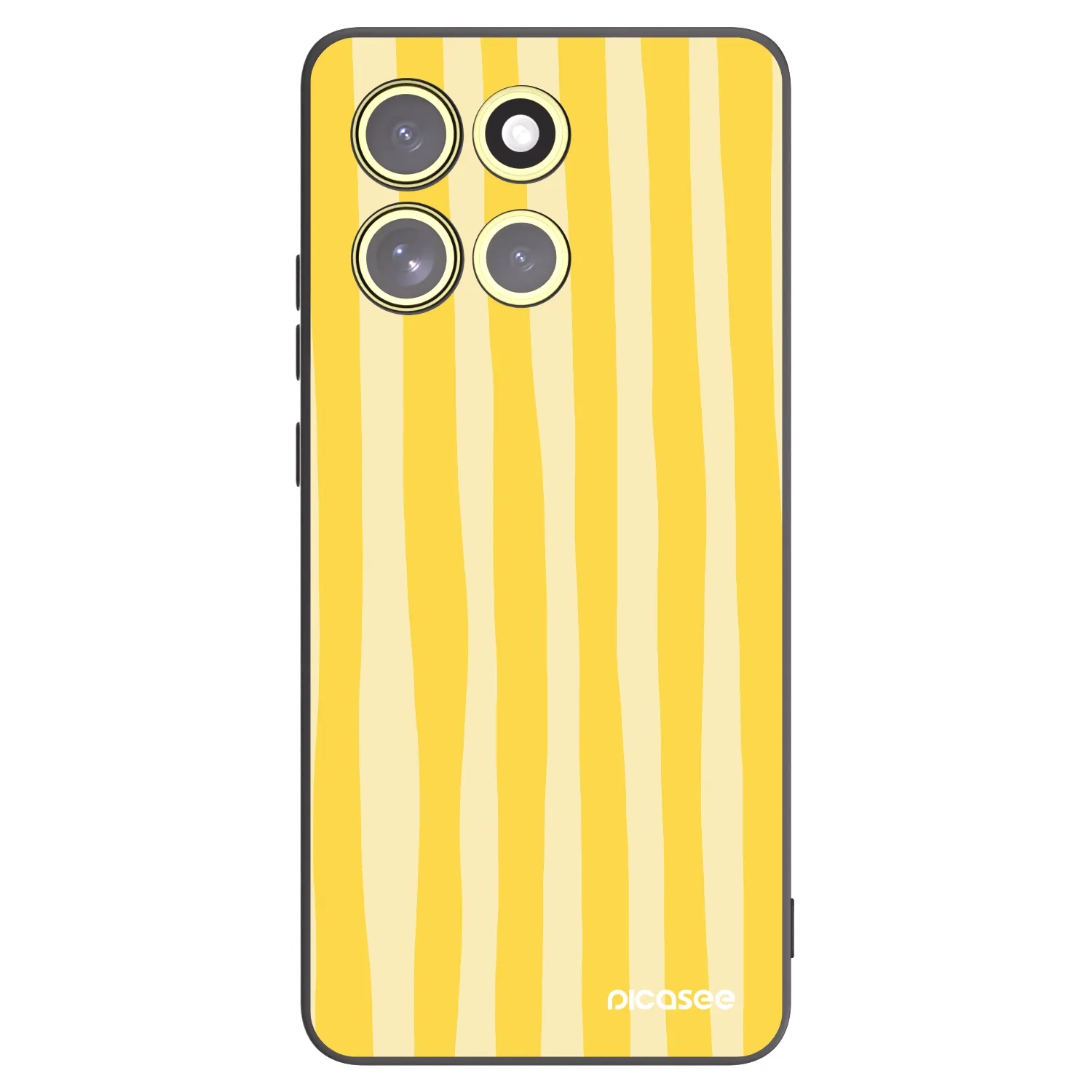 Picasee silikonski črni ovitek za Motorola Moto G86 5G - Lines lemon