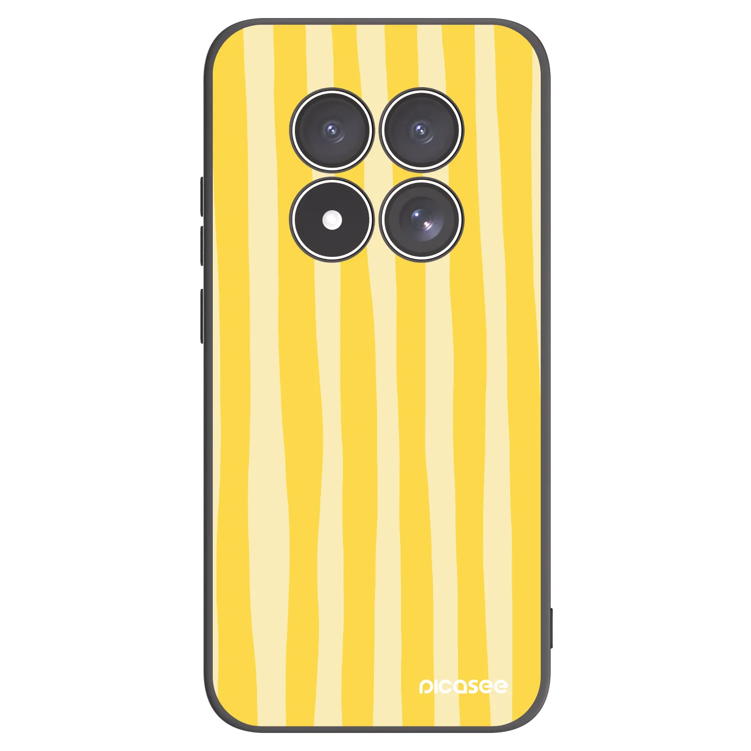 Picasee silikonski črni ovitek za Xiaomi Redmi Note 15 Pro 4G - Lines lemon