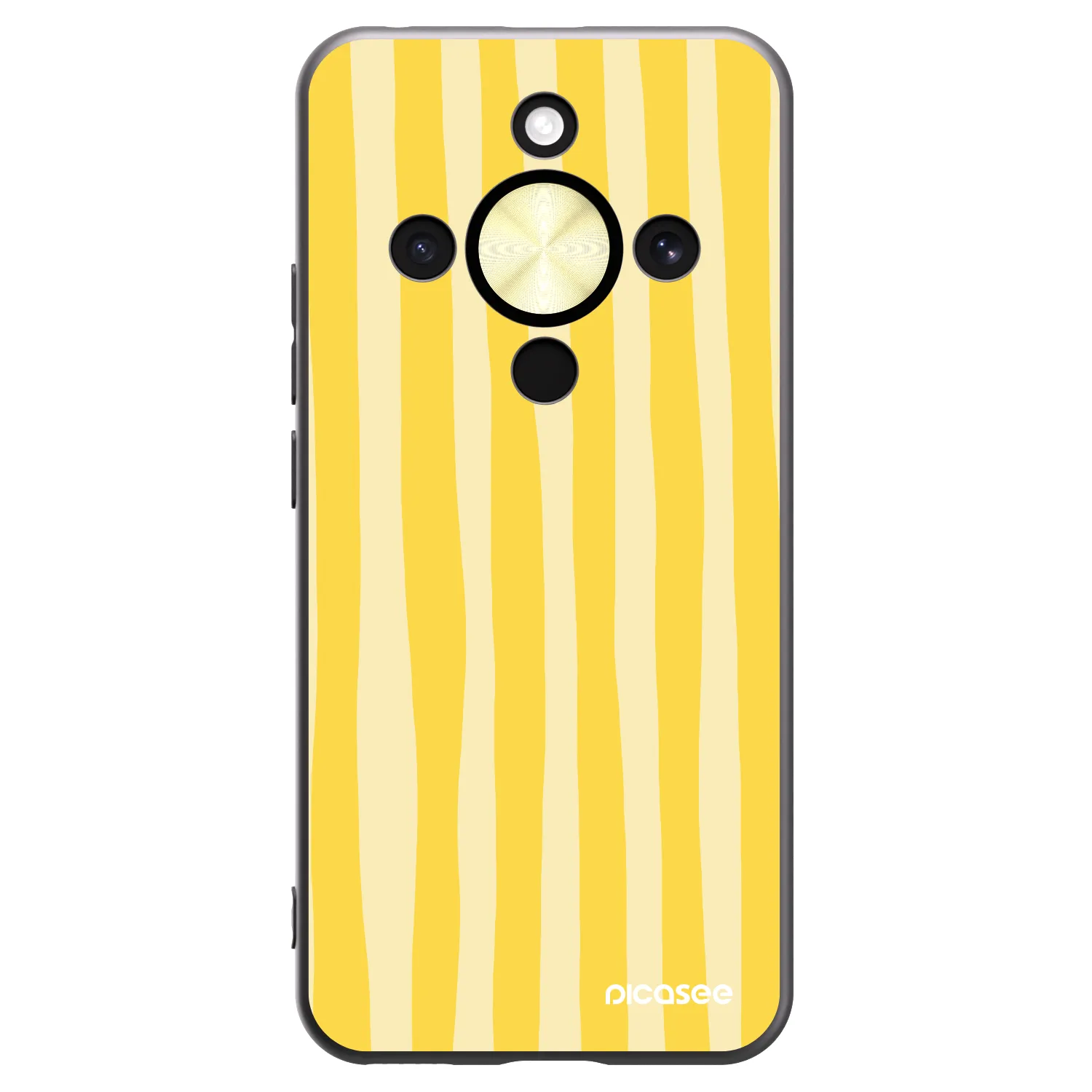 Picasee silikonski črni ovitek za Honor Magic8 Lite 5G - Lines lemon