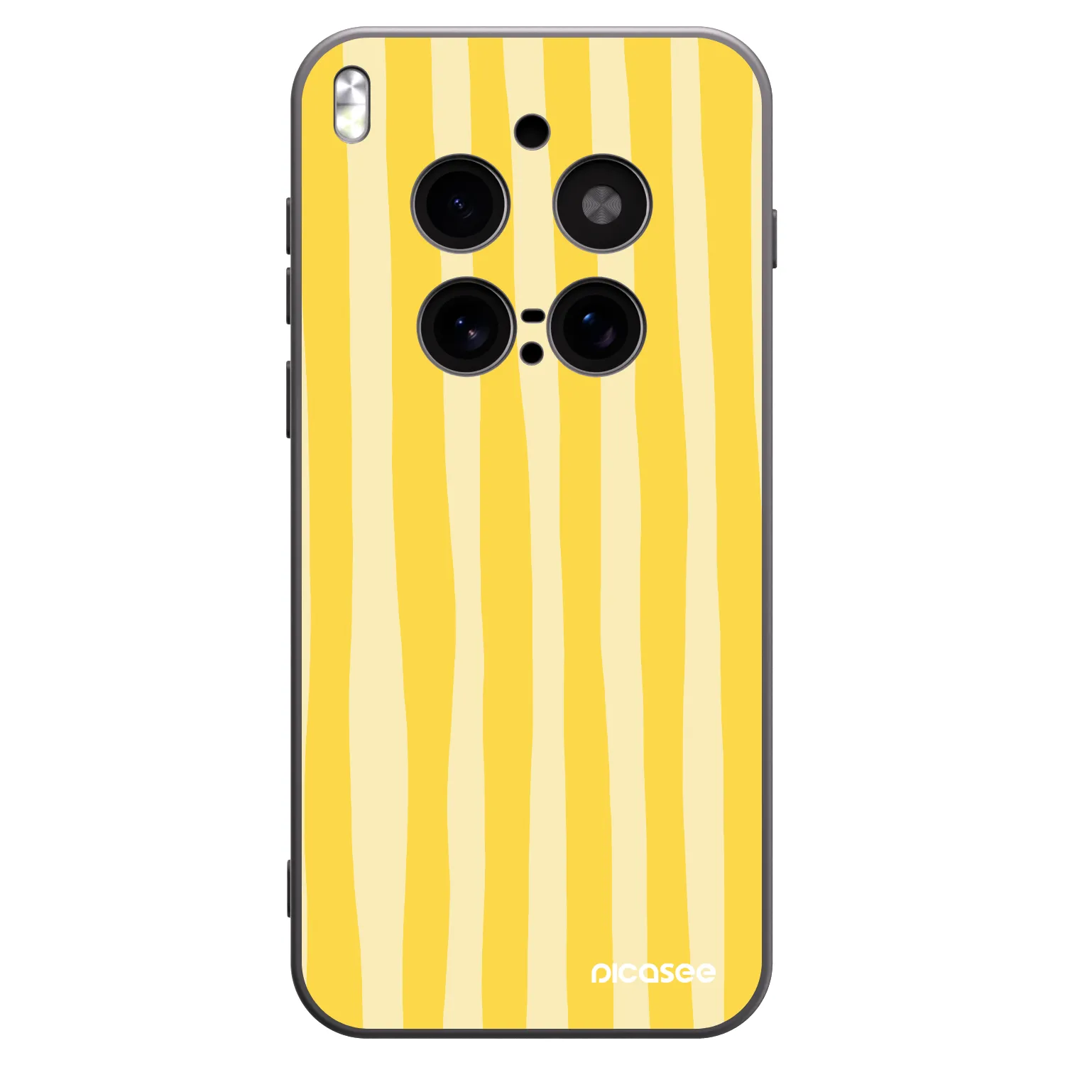 Picasee silikonski črni ovitek za Vivo X300 Pro - Lines lemon