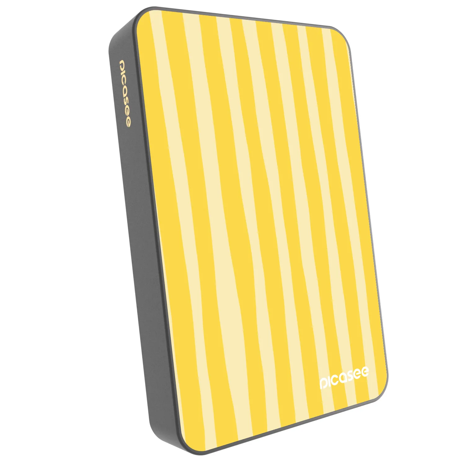 Picasee Prenosna baterija z MagSafe 10 000 mAh Siva - Lines lemon