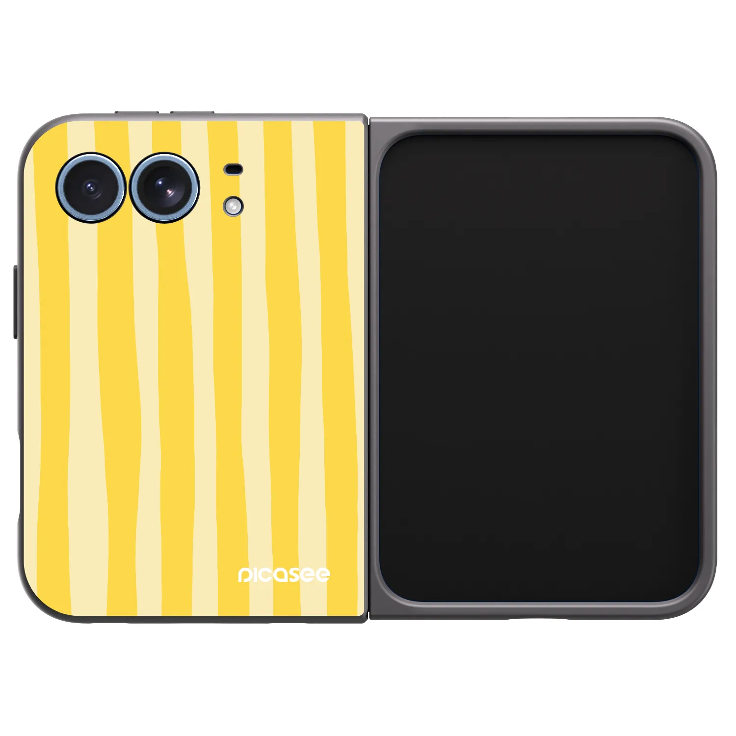 Picasee silikonski črni ovitek za Apple iPhone Duo - Lines lemon