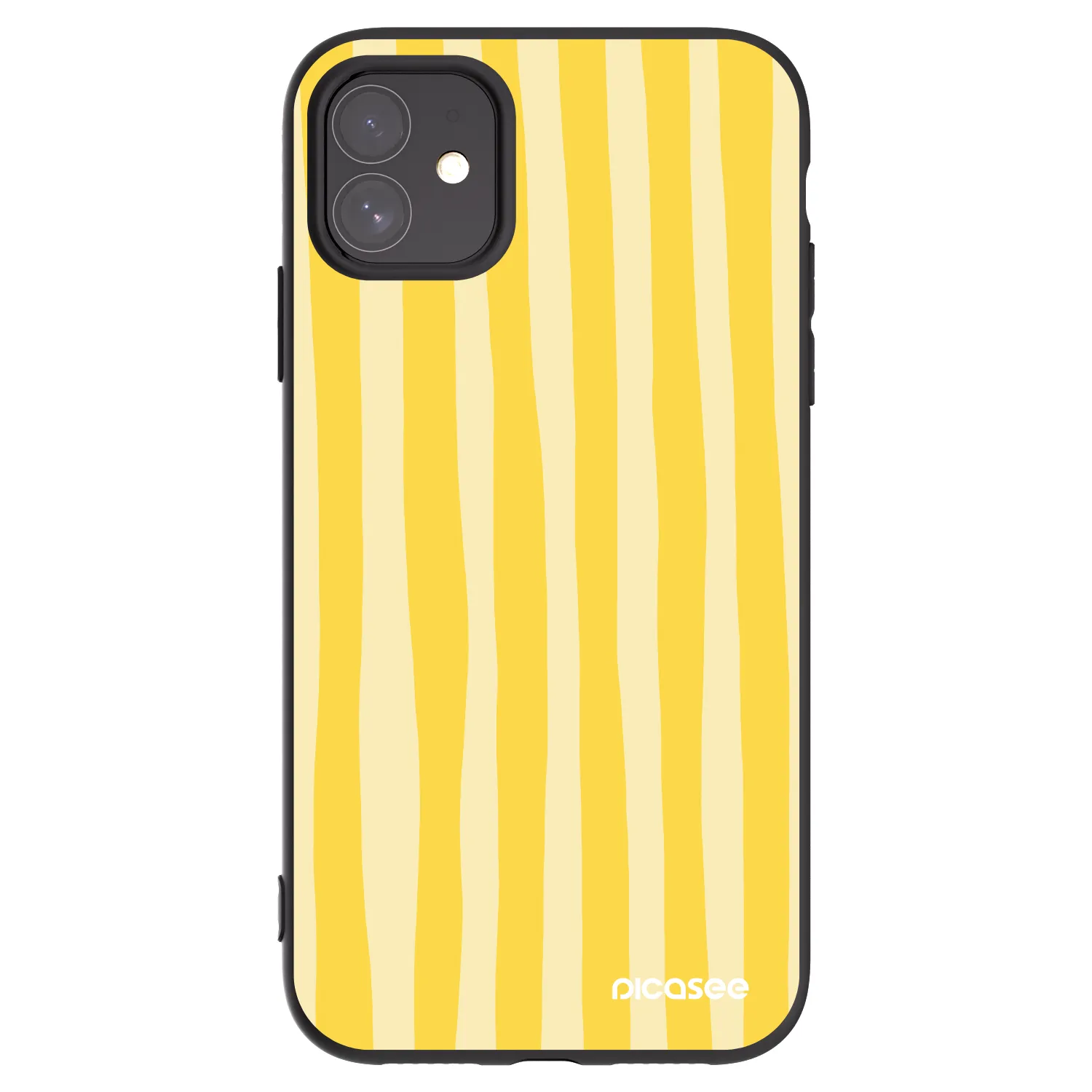 Picasee silikonski črni ovitek za Apple iPhone 11 - Lines lemon