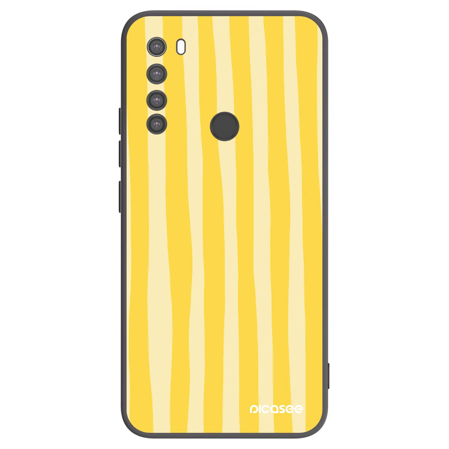 Picasee silikonski črni ovitek za Xiaomi Redmi Note 8 - Lines lemon