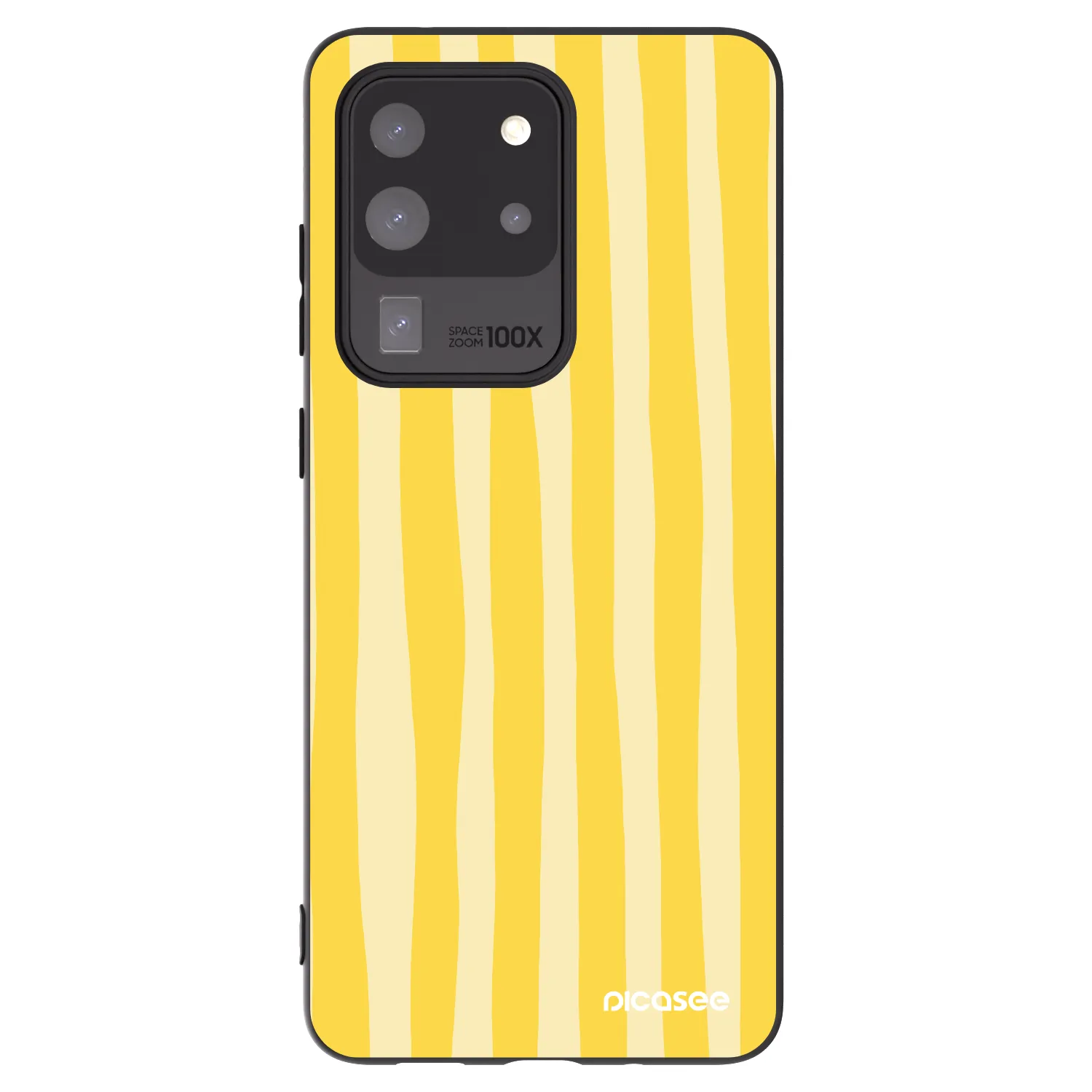 Picasee silikonski črni ovitek za Samsung Galaxy S20 Ultra 5G G988F - Lines lemon