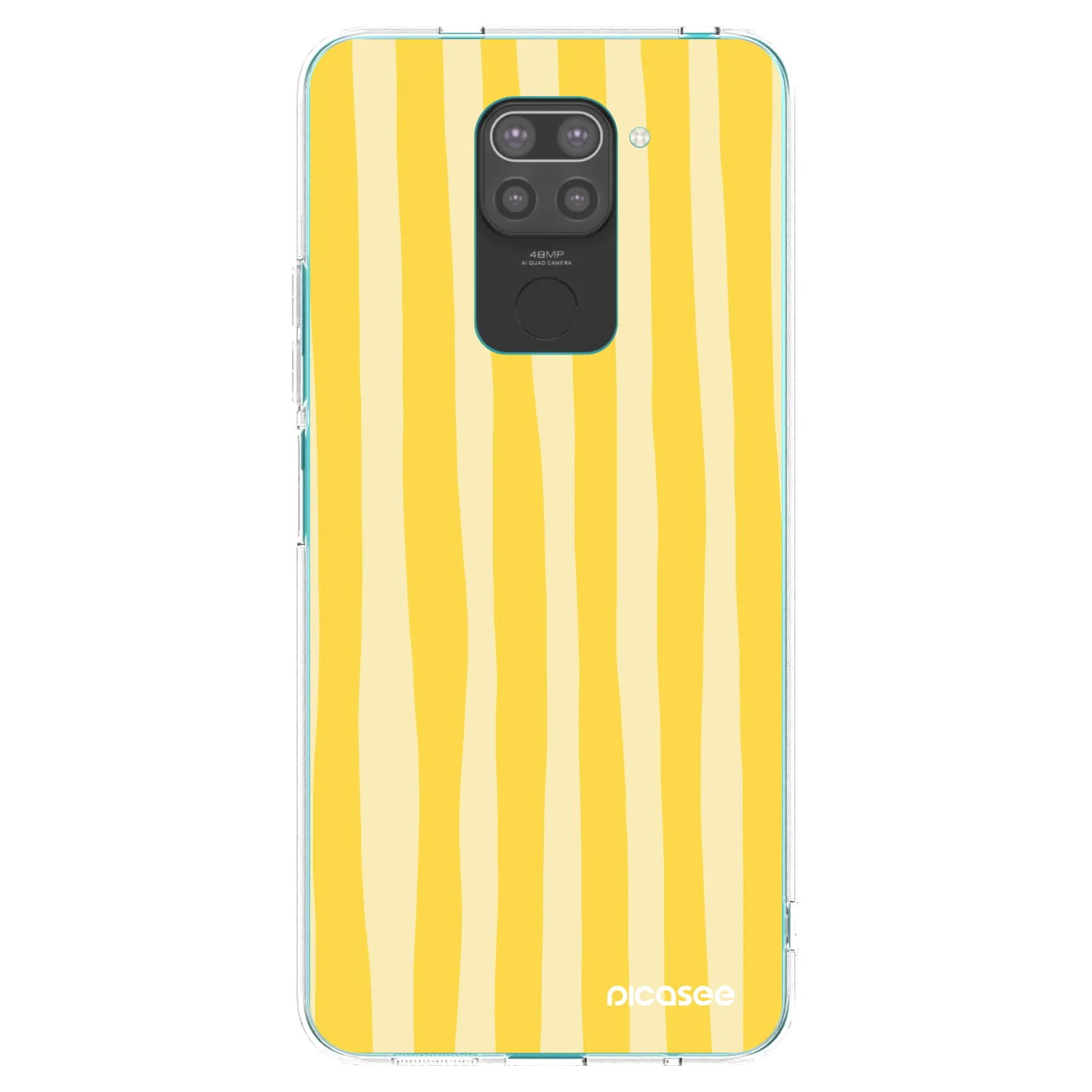 Picasee silikonski črni ovitek za Xiaomi Redmi Note 9 - Lines lemon