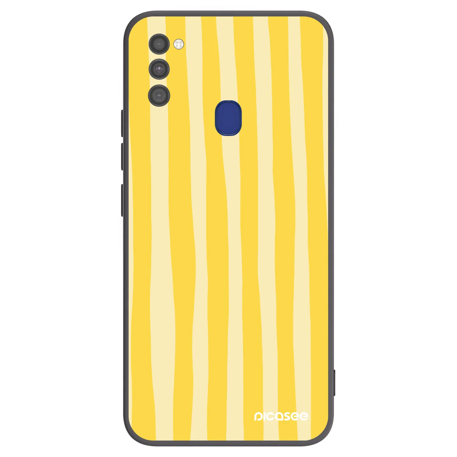 Picasee silikonski črni ovitek za Samsung Galaxy M21 M215F - Lines lemon