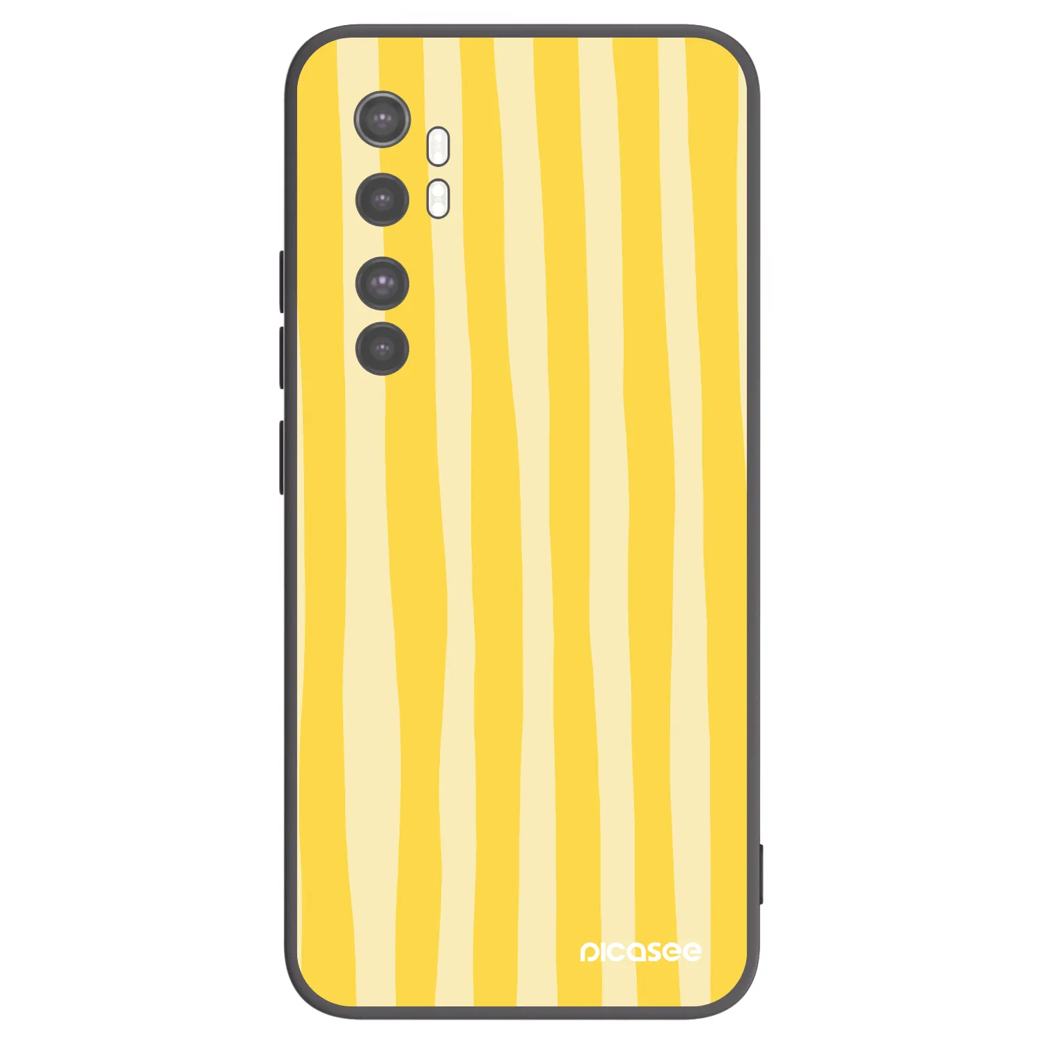 Picasee silikonski črni ovitek za Xiaomi Mi Note 10 Lite - Lines lemon