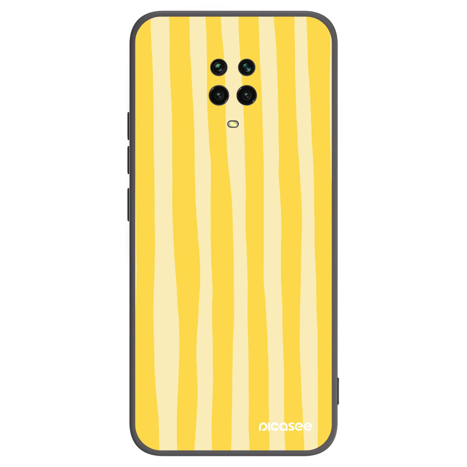 Picasee silikonski črni ovitek za Xiaomi Redmi Note 9S - Lines lemon
