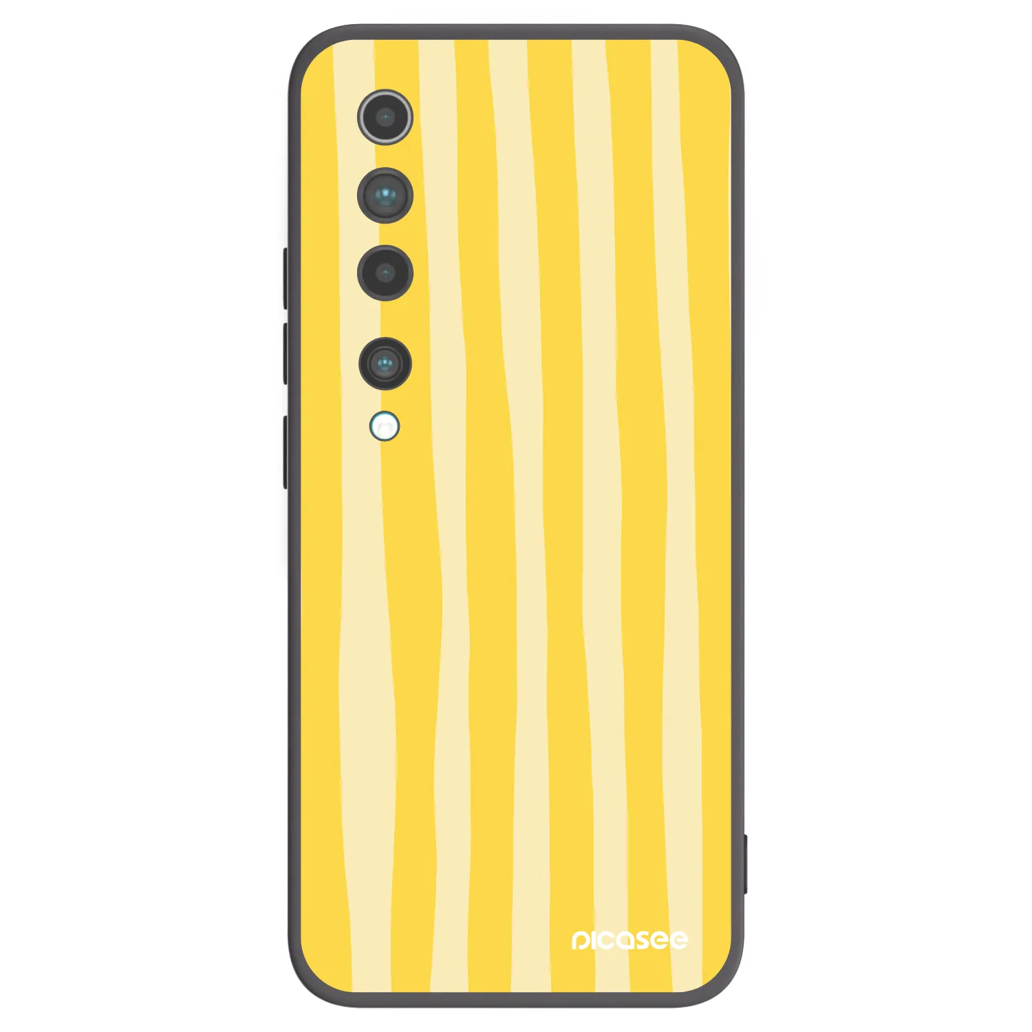 Picasee silikonski črni ovitek za Xiaomi Mi 10 - Lines lemon