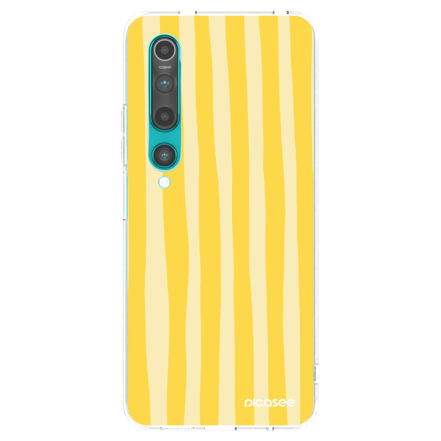 Picasee silikonski prozorni ovitek za Xiaomi Mi 10 - Lines lemon