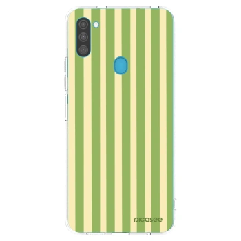 Picasee silikonski prozorni ovitek za Samsung Galaxy M11 - Lines Matcha