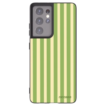 Picasee silikonski črni ovitek za Samsung Galaxy S21 Ultra 5G G998B - Lines Matcha