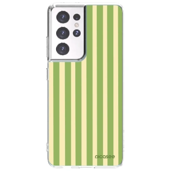 Picasee silikonski prozorni ovitek za Samsung Galaxy S21 Ultra 5G G998B - Lines Matcha