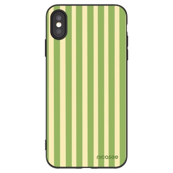 Picasee silikonski črni ovitek za Apple iPhone XS Max - Lines Matcha
