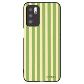 Picasee silikonski črni ovitek za OPPO A16 - Lines Matcha