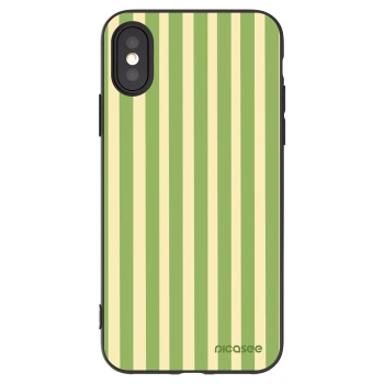 Picasee silikonski črni ovitek za Apple iPhone X/XS - Lines Matcha