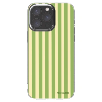 Picasee silikonski prozorni ovitek za Apple iPhone 15 Pro Max - Lines Matcha