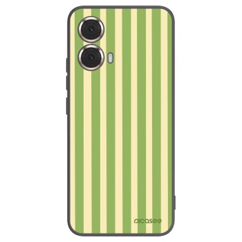 Picasee silikonski črni ovitek za Motorola Moto G85 - Lines Matcha