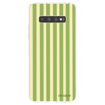 Picasee silikonski prozorni ovitek za Samsung Galaxy S10 Plus G975 - Lines Matcha