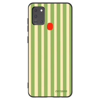 Picasee silikonski črni ovitek za Samsung Galaxy A21s - Lines Matcha