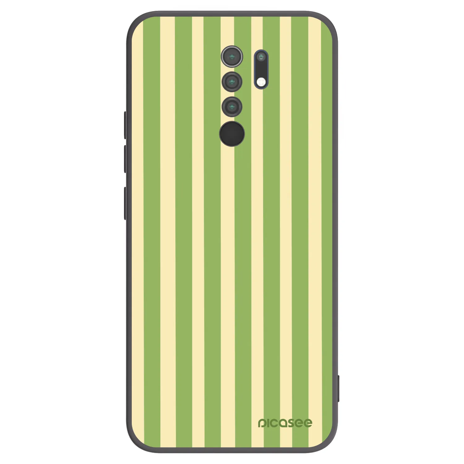 Picasee silikonski črni ovitek za Xiaomi Redmi 9 - Lines Matcha