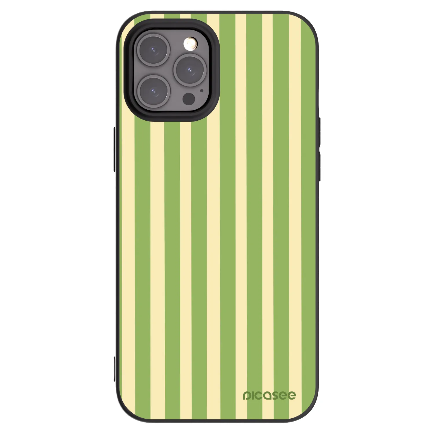 Picasee silikonski črni ovitek za Apple iPhone 12 Pro Max - Lines Matcha